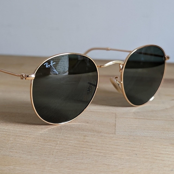 LIKE NEW RayBan Round Metal RB3447 Green Lenses Ray ban Sunglasses - Picture 3 of 12